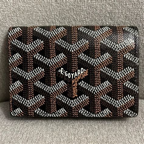 Authenticated Goyard Goyardine Malesherbes Card Wallet White.